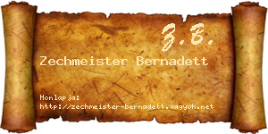 Zechmeister Bernadett névjegykártya